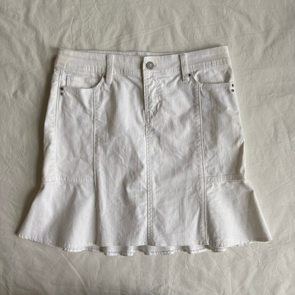 Y2K White Denim Flare Skirt White House Black Market - Size 0